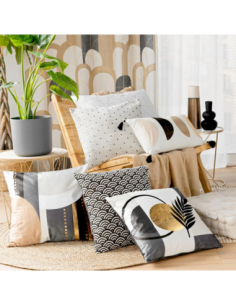 Coussin déhoussable 45x45 cm Clarity velours – imprimé métallisé 2