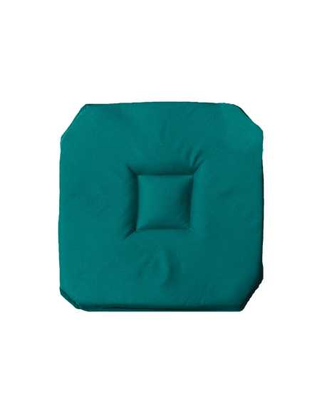 Galette de chaise 40x40 cm Essentiel – Bleu paon