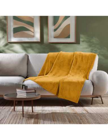 Plaid flanelle 125x150 cm Flanou – Ocre