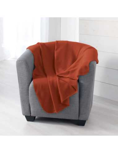Plaid polaire 125x150 cm Milou – Terracotta