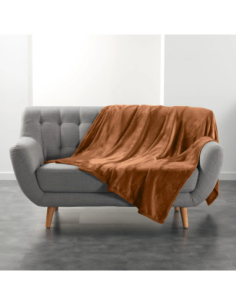 Plaid flanelle 180x220 cm – Camel