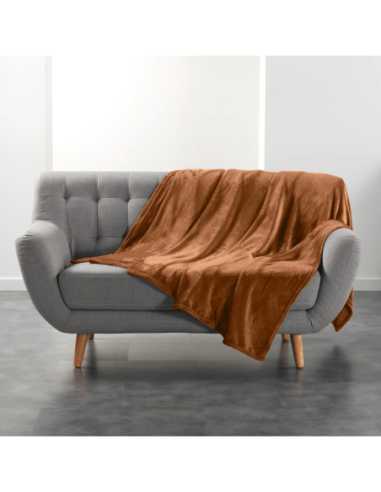 Plaid flanelle 180x220 cm – Camel