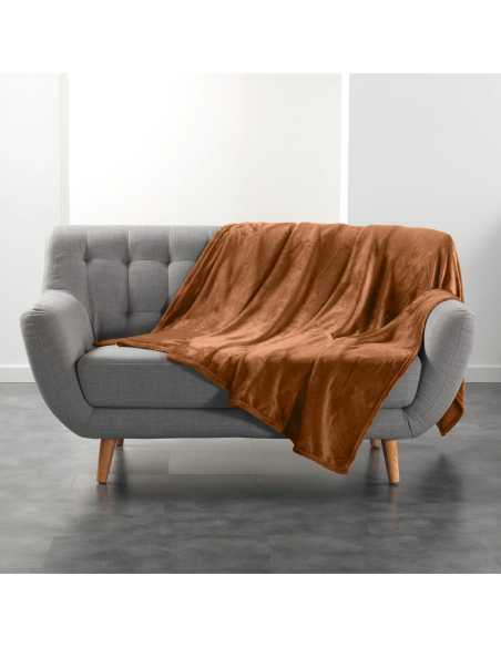 Plaid flanelle 180x220 cm – Camel