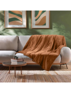 Plaid flanelle 180x220 cm – Camel 2