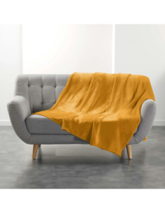 Plaid flanelle 180x220 cm – Ocre