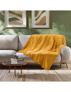 Plaid flanelle 180x220 cm – Ocre 2
