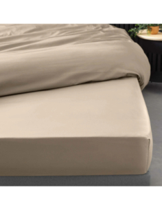 Drap housse 140x190 cm percale coton Percaline – Sable 2
