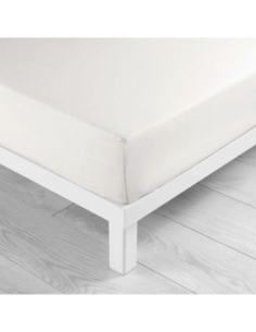 Drap housse 160x200 cm coton 57f Lina – Blanc