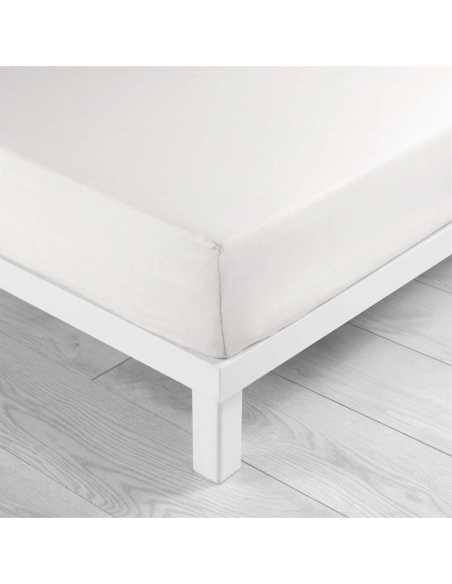 Drap housse 160x200 cm coton 57f Lina – Blanc
