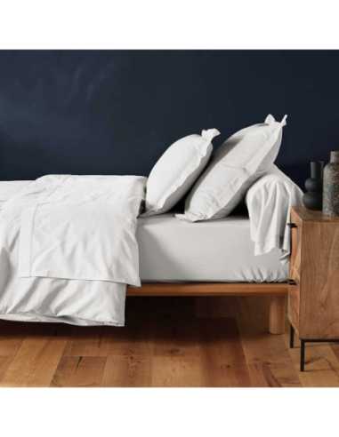 Drap housse 160x200 cm coton 57f Lina – Blanc