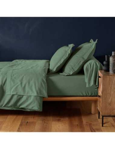 Drap housse 160x200 cm coton 57f Lina – Cèdre
