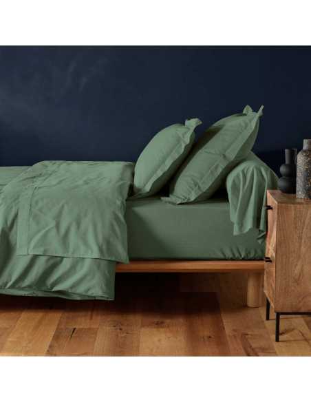 Drap housse 160x200 cm coton 57f Lina – Cèdre
