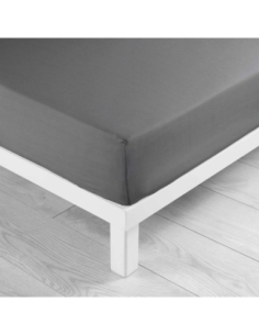 Drap housse 90x190 cm coton 57f Lina – Anthracite