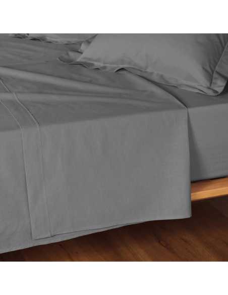 Drap plat 180x290 cm coton 57f Lina – Anthracite