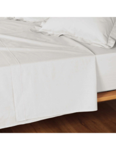 Drap plat 180x290 cm coton 57f Lina – Blanc 2