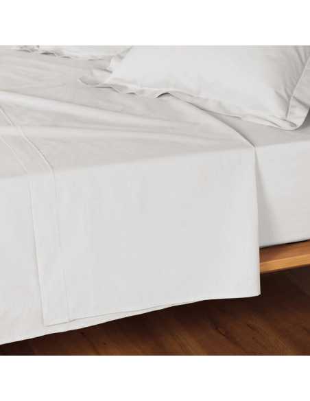 Drap plat 180x290 cm coton 57f Lina – Blanc