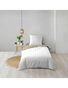 Parure de couette 2p 140x200 cm coton imprimé Cadria