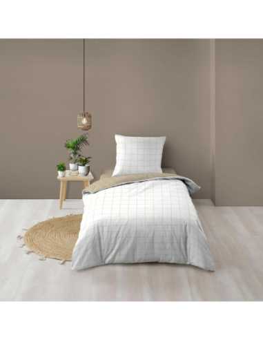 Parure de couette 2p 140x200 cm coton imprimé Cadria