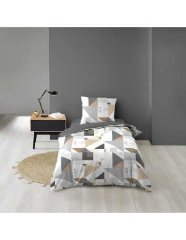 Parure de couette 2p 140x200 cm microfib imprimée Trigone