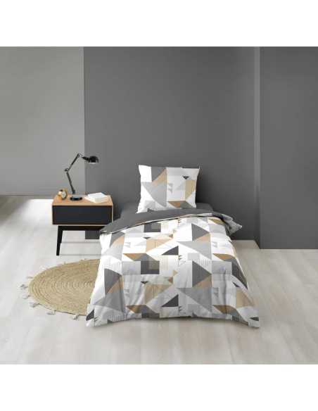 Parure de couette 2p 140x200 cm microfib imprimée Trigone