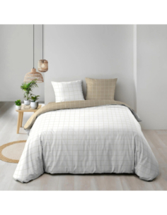 Parure de couette 3p 200x200 cm coton imprimé Cadria