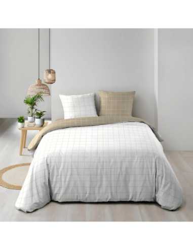 Parure de couette 3p 200x200 cm coton imprimé Cadria
