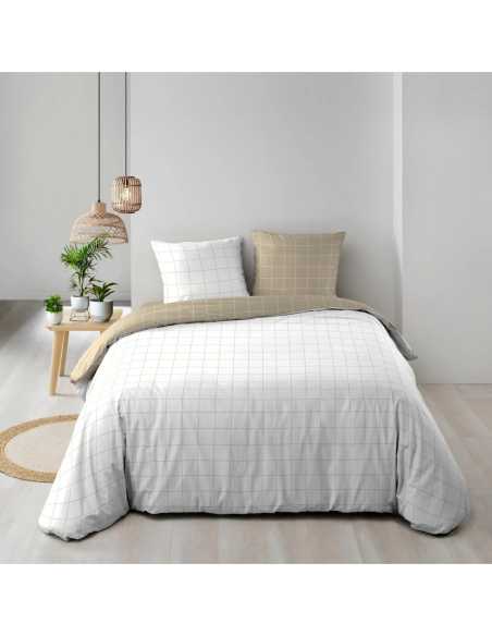 Parure de couette 3p 200x200 cm coton imprimé Cadria