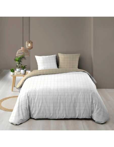 Parure de couette 3p 200x200 cm coton imprimé Cadria