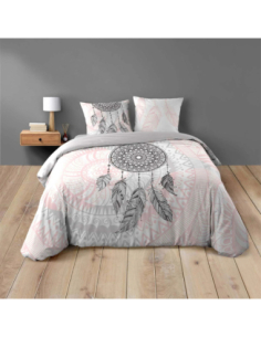 Parure de couette 3p 200x200 cm coton imprimé Namaste