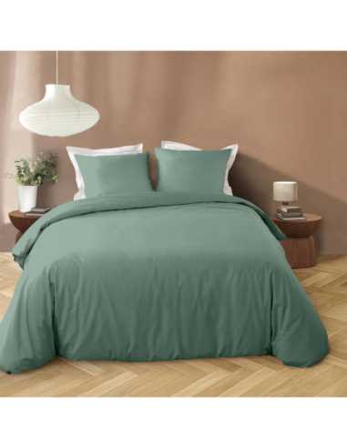 Parure de couette 3p 240x220 cm microfib lavée Liam – Cèdre