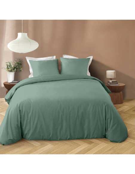 Parure de couette 3p 240x220 cm microfib lavée Liam – Cèdre