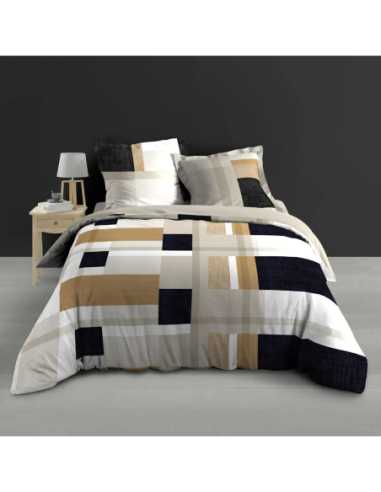 Parure de couette 3p 240x220 cm percale coton Ulysse