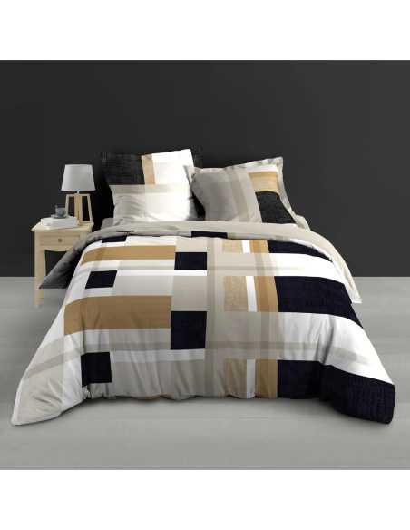 Parure de couette 3p 240x220 cm percale coton Ulysse