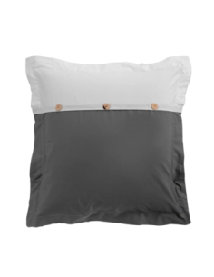 Parure de couette 3p 240x220 cm percale Vice Versa – Anthracite/Blanc 2