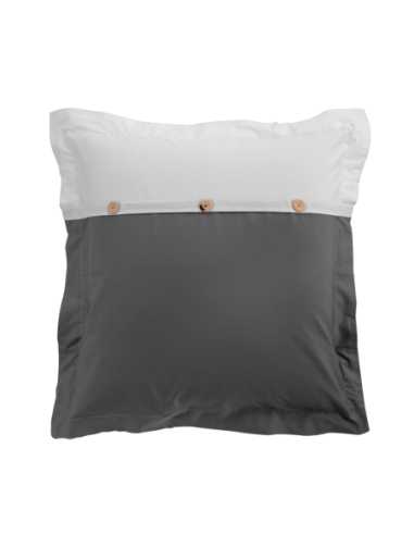 Parure de couette 3p 240x220 cm percale Vice Versa – Anthracite/Blanc