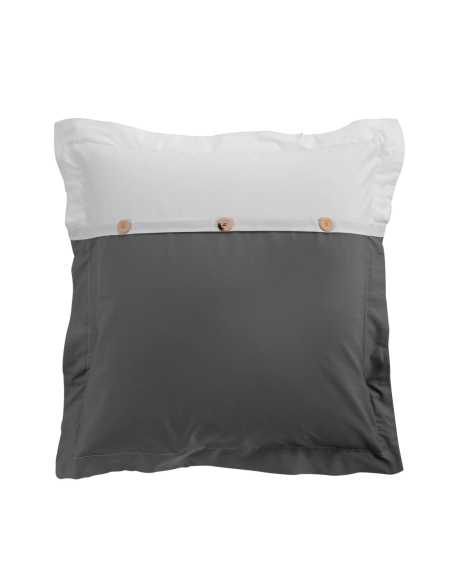 Parure de couette 3p 240x220 cm percale Vice Versa – Anthracite/Blanc