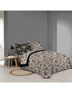 Parure de drap 4 pièces 140x190 cm coton imprimé Laurette