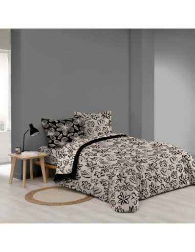 Parure de drap 4 pièces 140x190 cm coton imprimé Laurette