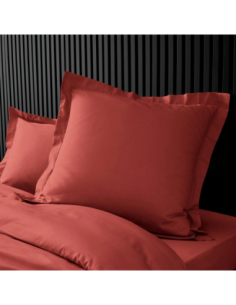 Taie d'oreiller 63x63 cm percale coton Percaline – Terracotta 2
