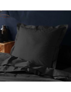 Taie d'oreiller 63x63 cm coton Lina – Noir 2