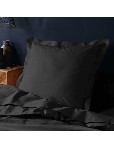 Taie d'oreiller 63x63 cm coton Lina – Noir