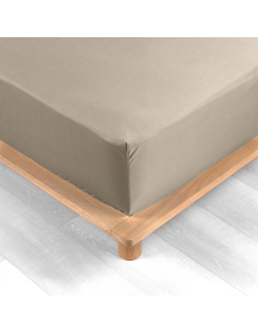 Drap housse 160x200 cm percale coton Percaline – Sable