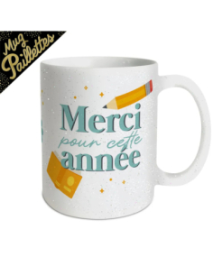 Mug paillettes 30cl Merci pour cette année | Cadeau fin d'année école