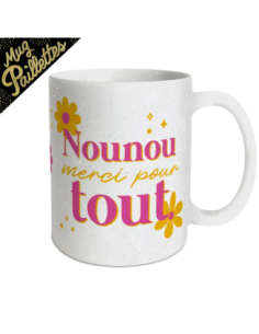Mug paillettes 30cl Nounou merci pour tout | Cadeau nounou