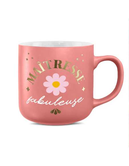 Mug rose mat 30cl Maitresse fabuleuse | Cadeau maîtresse fin d'année