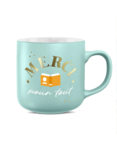 Mug vert pâle mat 30cl Merci pour tout | Cadeau remerciement fin d'année
