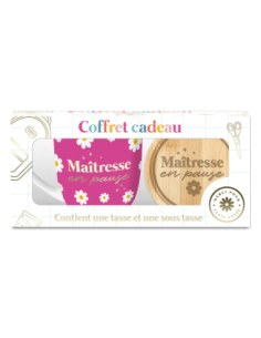 Coffret tasse et sous-tasse Merci pour cette année | Cadeau maîtresse