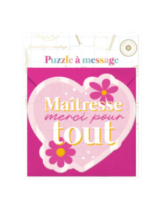 Puzzle cœur rose Maitresse merci pour tout à personnaliser | Cadeau maîtresse