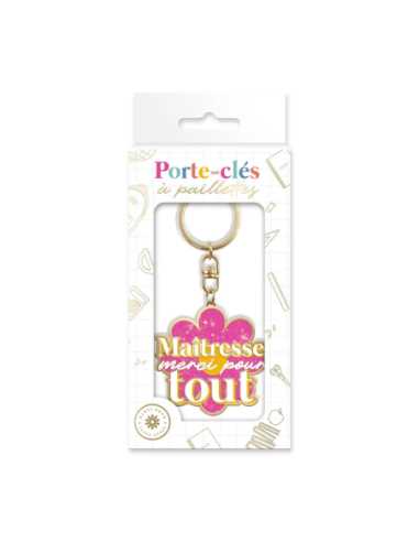 Porte-clés Maitresse merci pour tout | Petit cadeau fin d'année