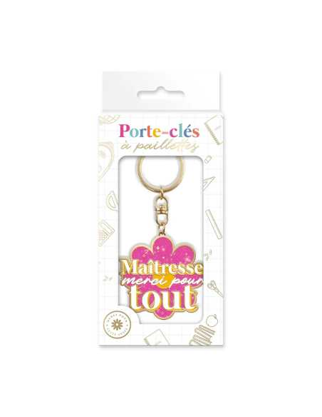 Porte-clés Maitresse merci pour tout | Petit cadeau fin d'année
